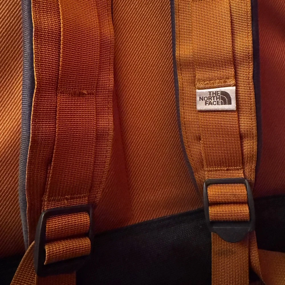 The North Face TNF Daypack Canvas Backpack Timber Orange Military Green 22L